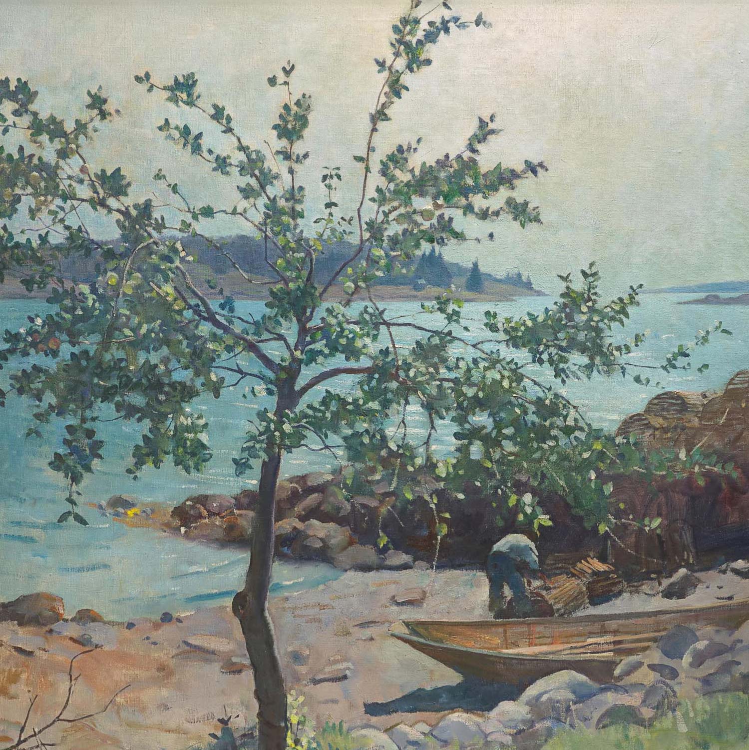 n.c. wyeth jetty tree painting
