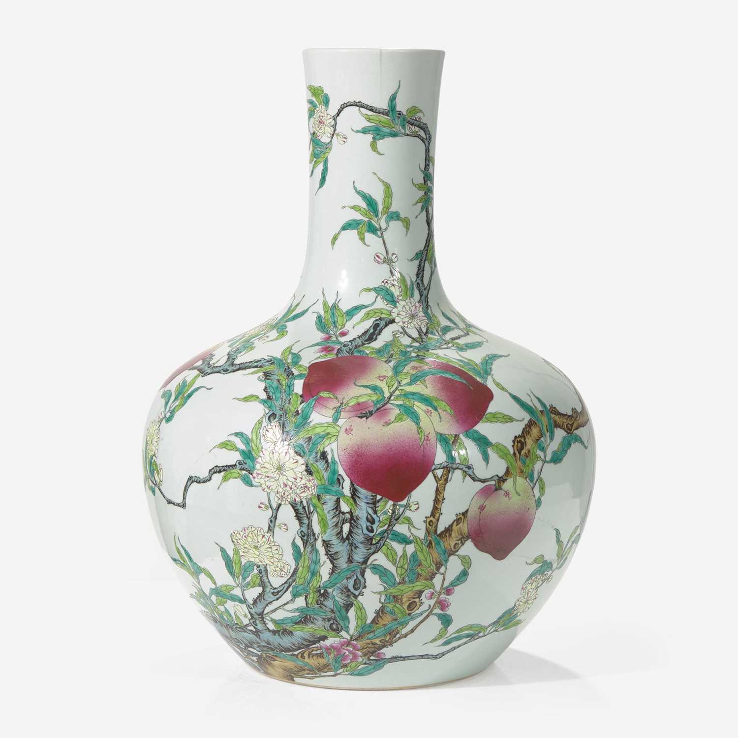 chinese porcelain nine peaches vase