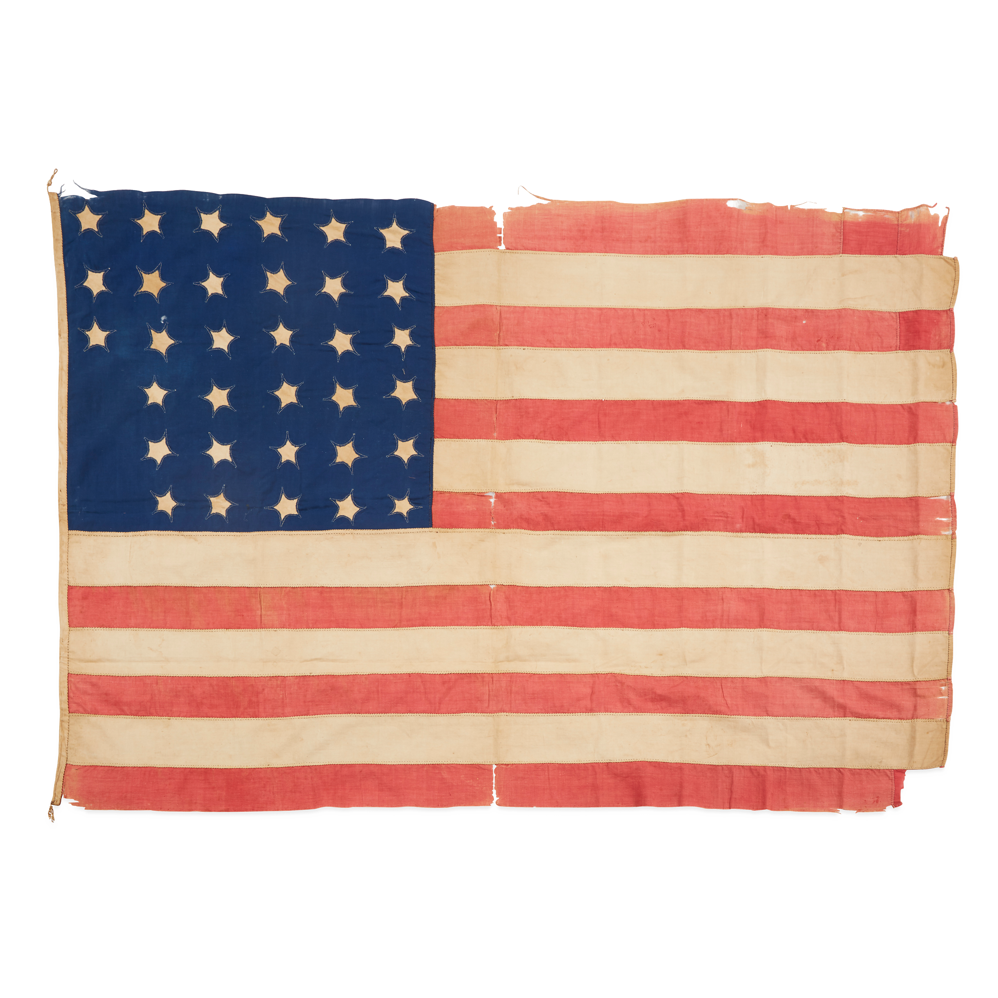 Lot 43 | A 33-Star American Flag with Civil War, First Battle of Bull Run association, circa 1860, $20,000-30,000