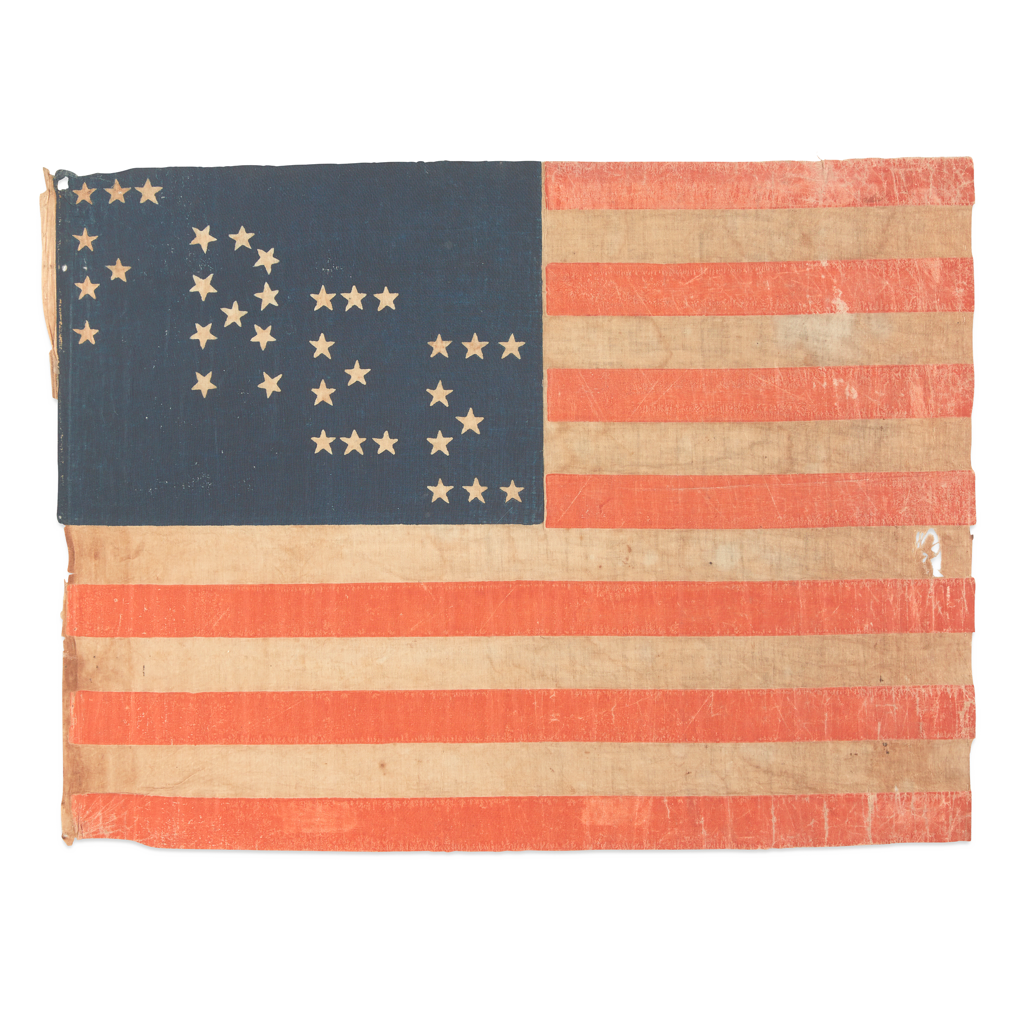 Lot 53 | A 35-Star 'Free Soil Party' parade Flag, circa 1860, $12,000-22,000