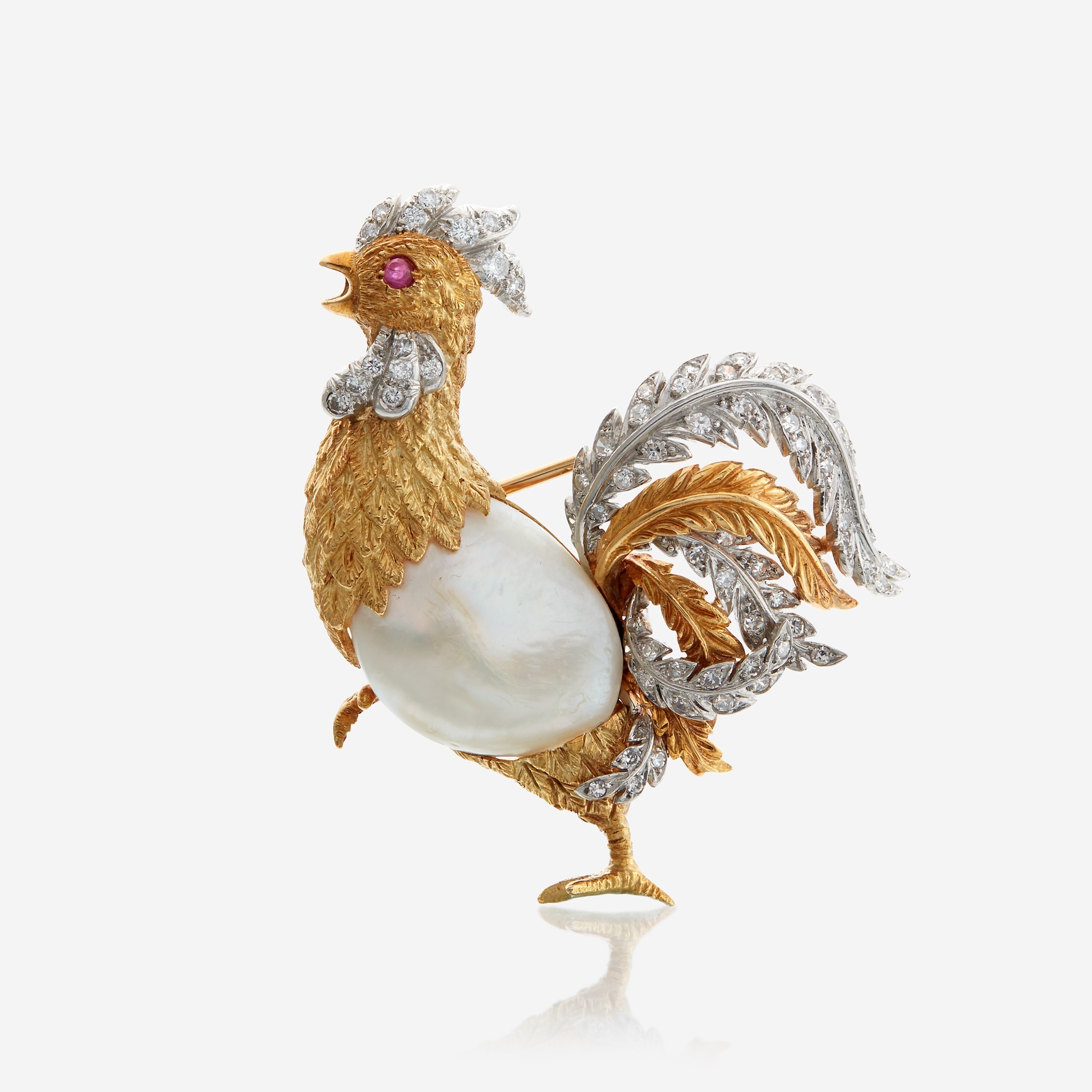 Rooster Brooch