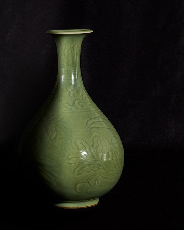 A Rare Chinese Incised Longquan Celadon Vase