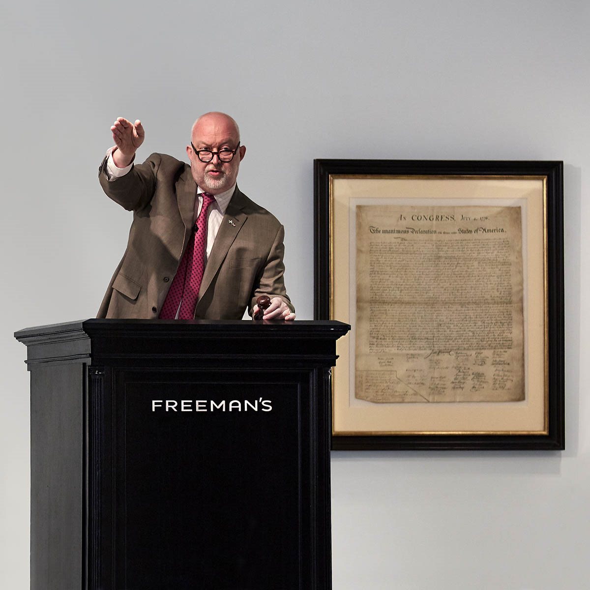 SIGNER’S COPY OF THE DECLARATION OF INDEPENDENCE SELLS FOR HISTORIC $4.42M AT FREEMAN’S, BREAKING WORLD AUCTION RECORD FOR A WILLIAM J. STONE PRINTING