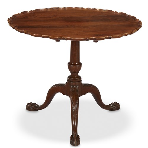 Lot 97 - Chippendale carved mahogany tilt-top pie crust tea table