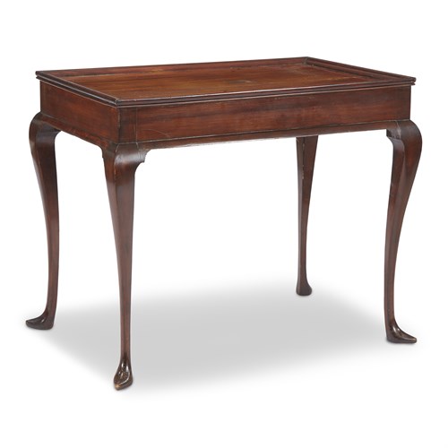 Lot 80 - Queen Anne rectangular top mahogany tea table