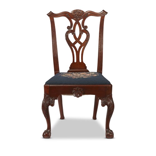 Lot 95 - Chippendale carved mahogany side chair