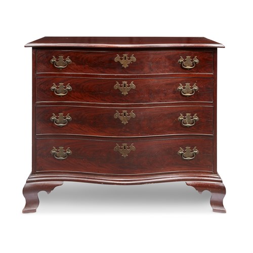 Lot 93 - Chippendale mahogany serpentine chest of drawers