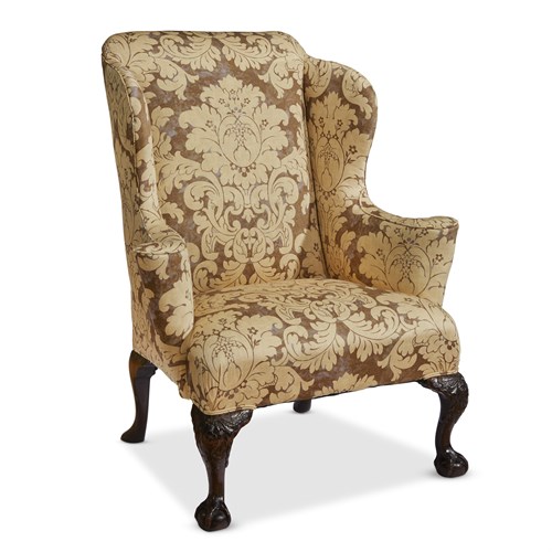 Lot 82 - Chippendale carved mahogany and upholstered easy chair