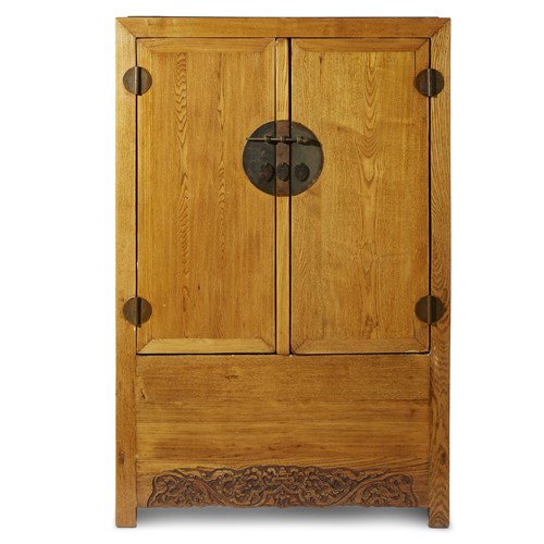 Lot 164 - A Chinese two-door elm compound cabinet