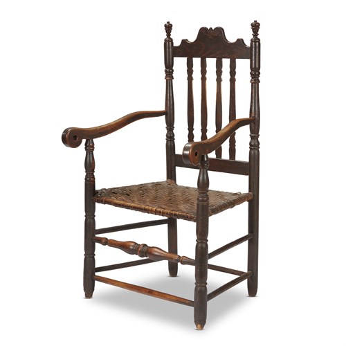 Lot 16 - Bannister-back armchair with splint seat
