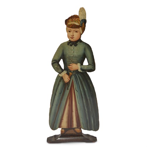 Lot 18 - Painted wood dummy board of a young girl