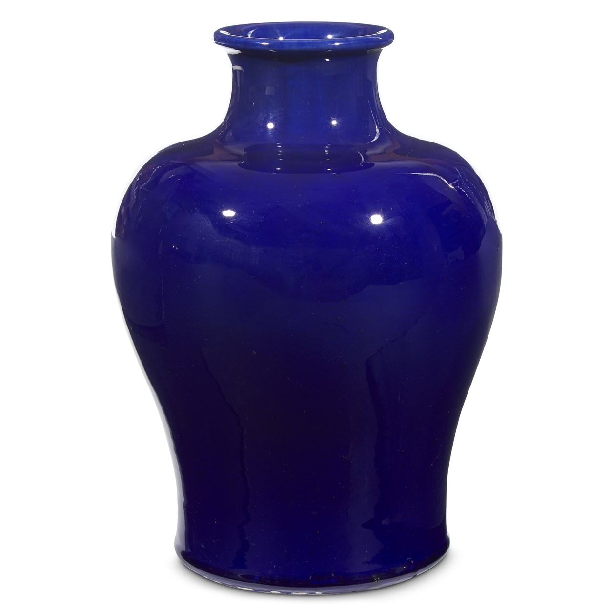 Lot 142 - A Chinese cobalt blue-glazed vase