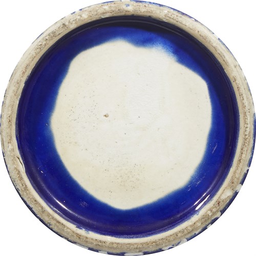 Lot 142 - A Chinese cobalt blue-glazed vase