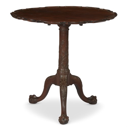 Lot 83 - Chippendale mahogany tilt-top tea table