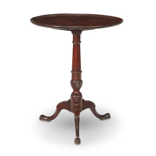 Lot 63 - Queen Anne carved mahogany candlestand