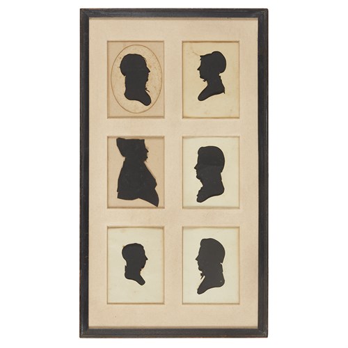 Lot 55 - A framed group of six silhouettes