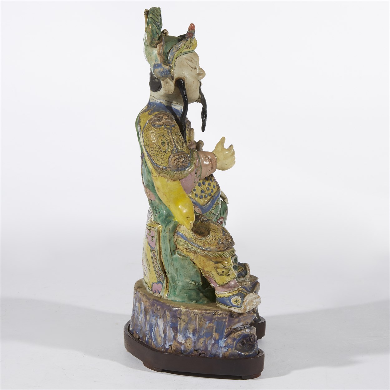 Lot 178 - A Chinese enameled porcelain figure of Guandi