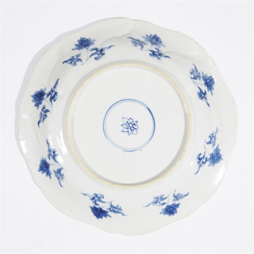 Lot 113 - A Chinese blue and white porcelain petal-lobed dish