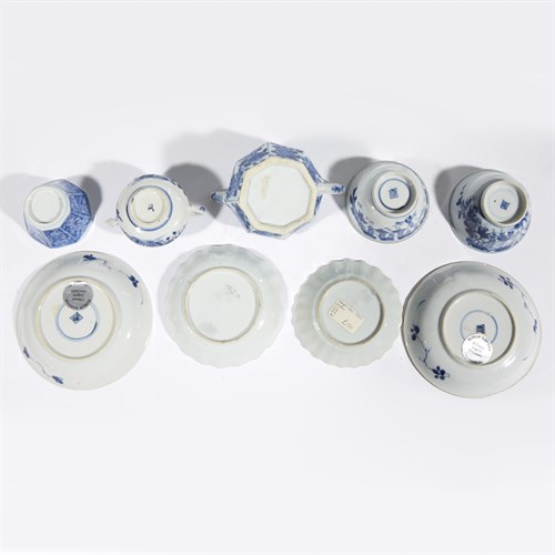Lot 119 - A group of nine Chinese blue and white porcelain tea wares