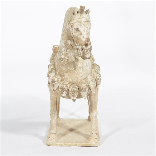 Lot 17 - A Chinese painted grey pottery model of a horse