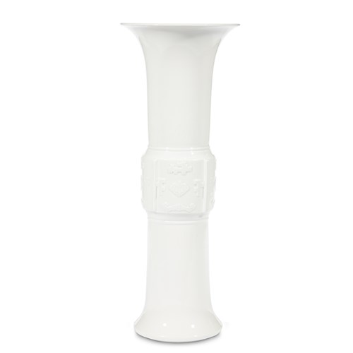 Lot 133 - A Chinese blanc de Chine Gu- form vase