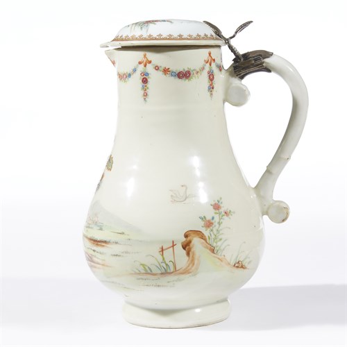 Lot 126 - A Chinese famille rose export porcelain coffee pot and hinged cover