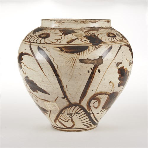 Lot 45 - A Chinese iron brown-decorated Cizhou pottery jar