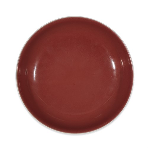 Lot 166 - A Chinese copper red-glazed dish