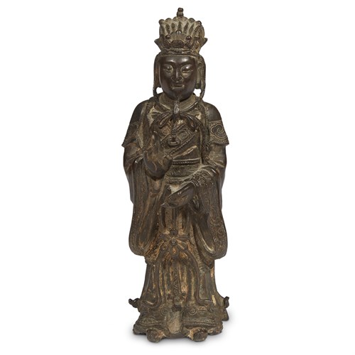 Lot 84A - A Chinese bronze sculpture of a celestial dignitary