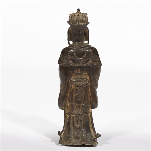 Lot 84 - A Chinese bronze sculpture of a celestial dignitary