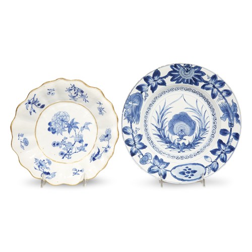 Lot 124 - Two Chinese export blue and white porcelain dishes