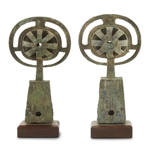 Lot 10 - An associated pair of Chinese bronze carriage bells