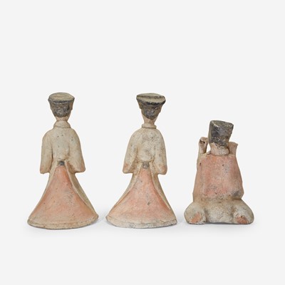 Lot 27 - A group of eight painted pottery musicians and dancers