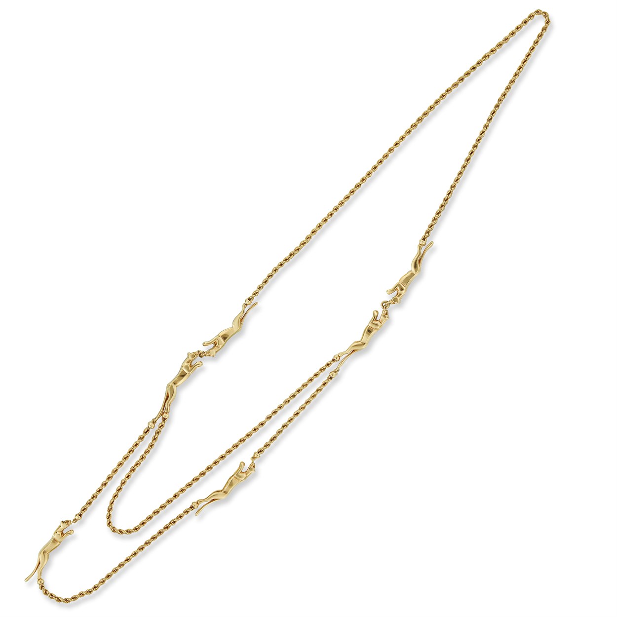 Lot 94 - An eighteen karat gold Panthère necklace, Cartier