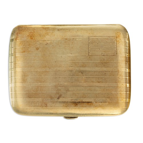 Lot 90 - A fourteen karat gold pill box, Marcus & Co.