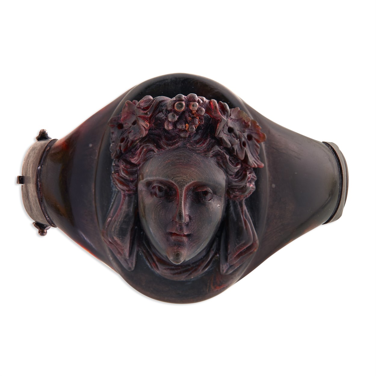 Lot 3 - A Victorian carved tortoise shell bangle