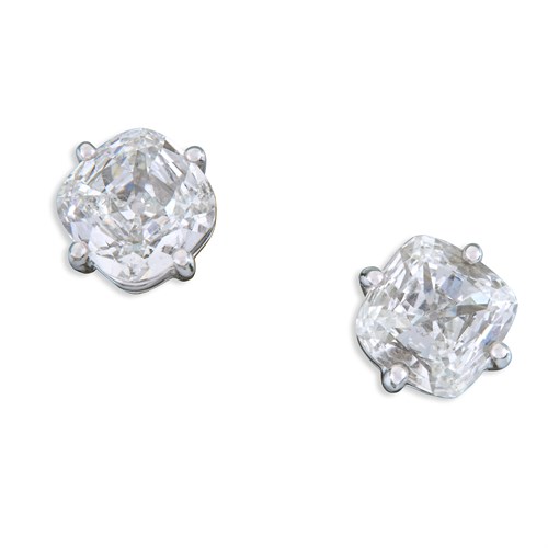 Lot 108 - A pair of diamond and platinum earrings