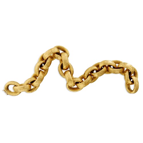 Lot 151 - An eighteen karat gold oval link bracelet, Nicolis Cola