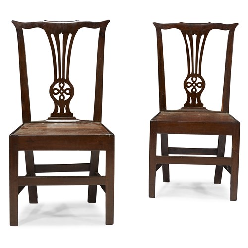 Lot 30A - A pair of George III provincial elm side chairs