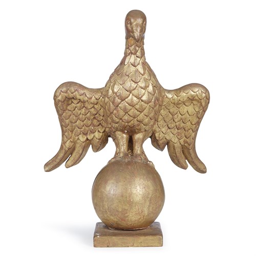 Lot 80 - Carved and gold-painted eagle-form lectern