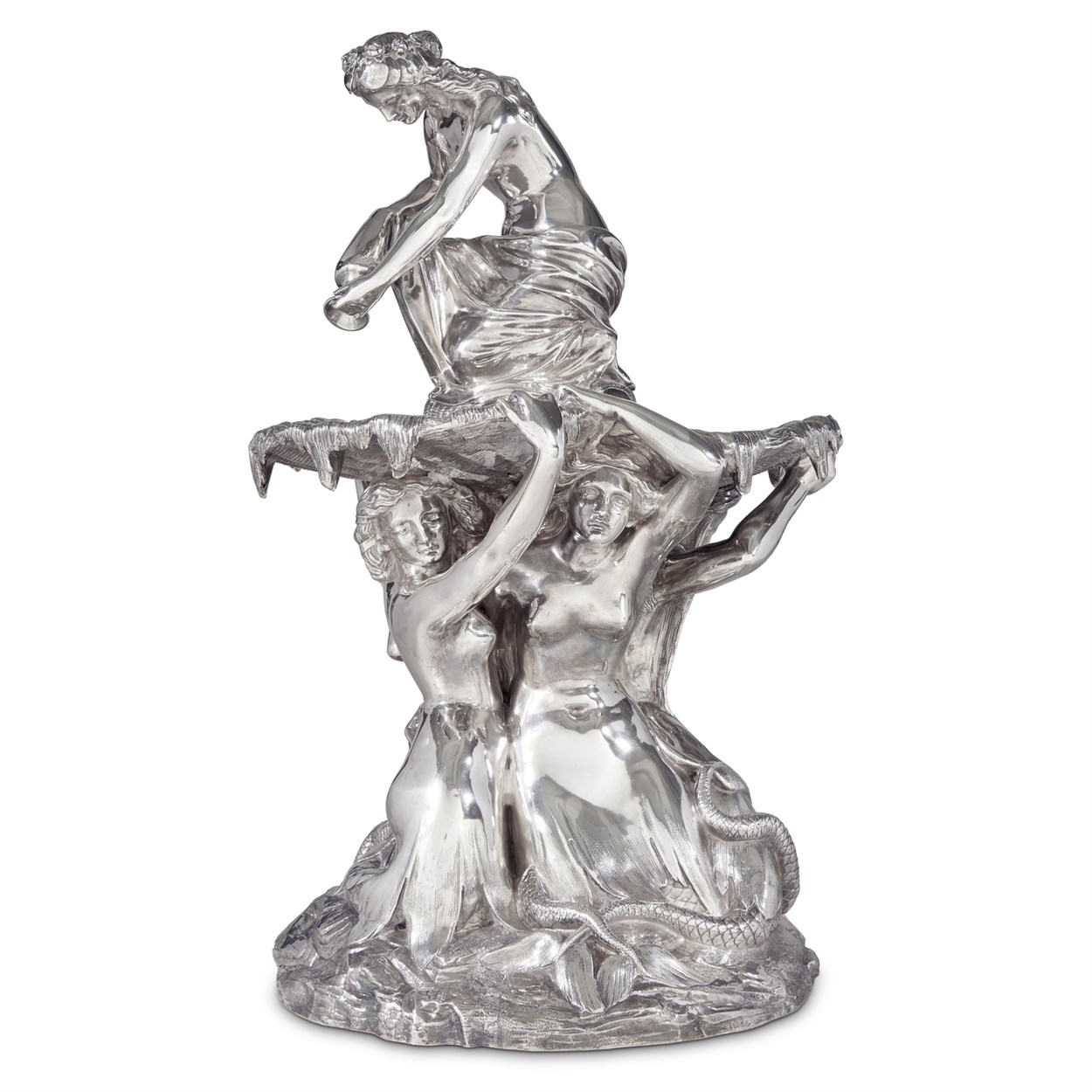 Lot 43 - An exceptional Victorian sterling silver figural centerpiece