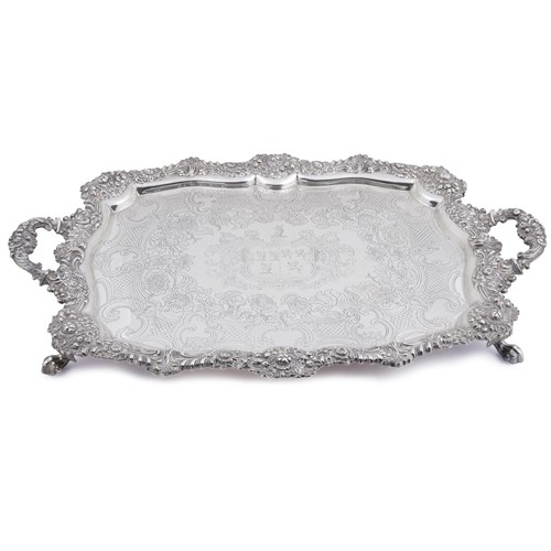 Lot 34 - A George III sterling silver serving tray