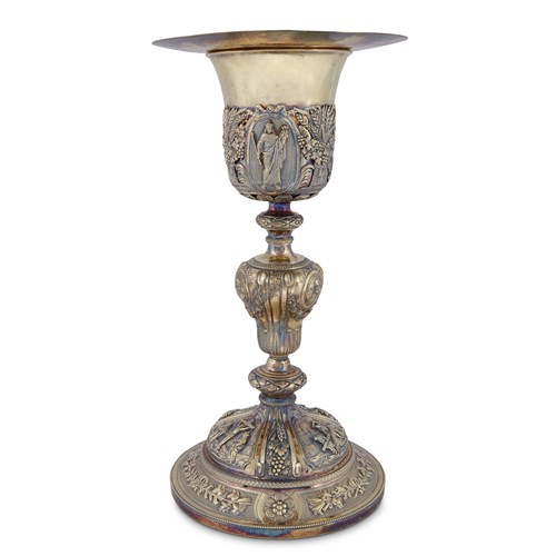 Lot 33 - A French vermeil communion chalice and paten