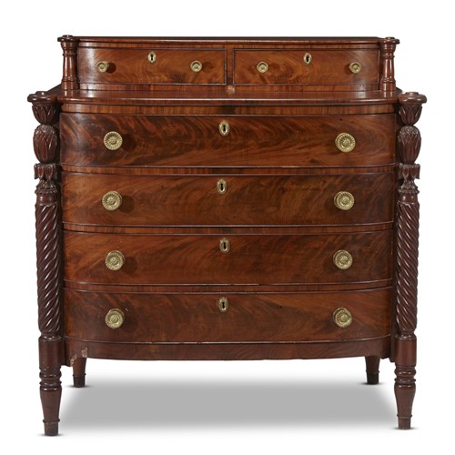 Lot 35 - Classical carved mahogany chest of drawers