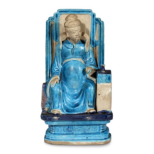 Lot 35 - A turquoise and blue-glazed figure of Wendi