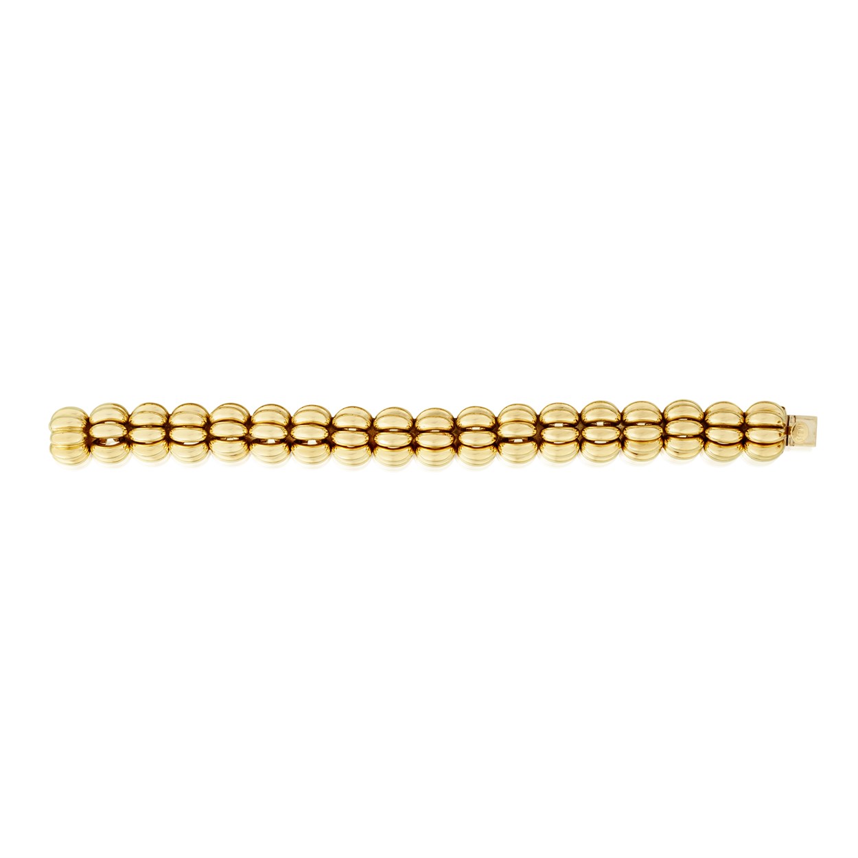 Lot 46 - An eighteen karat gold bracelet, Nanis