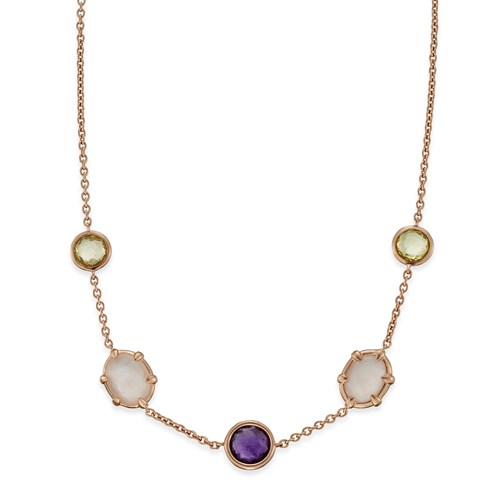 Lot 64 - A fourteen karat rose gold and gem-set necklace, Ippolita