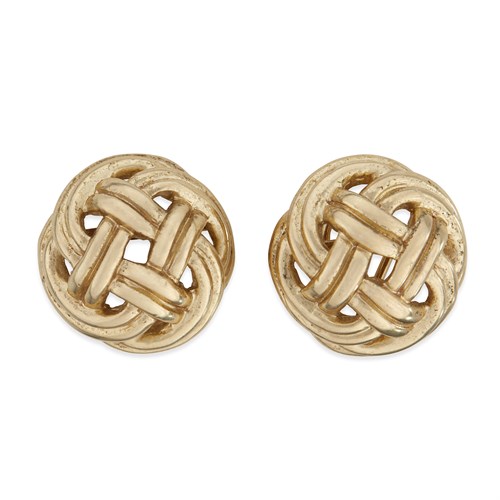 Lot 78 - A pair of fourteen karat gold earrings