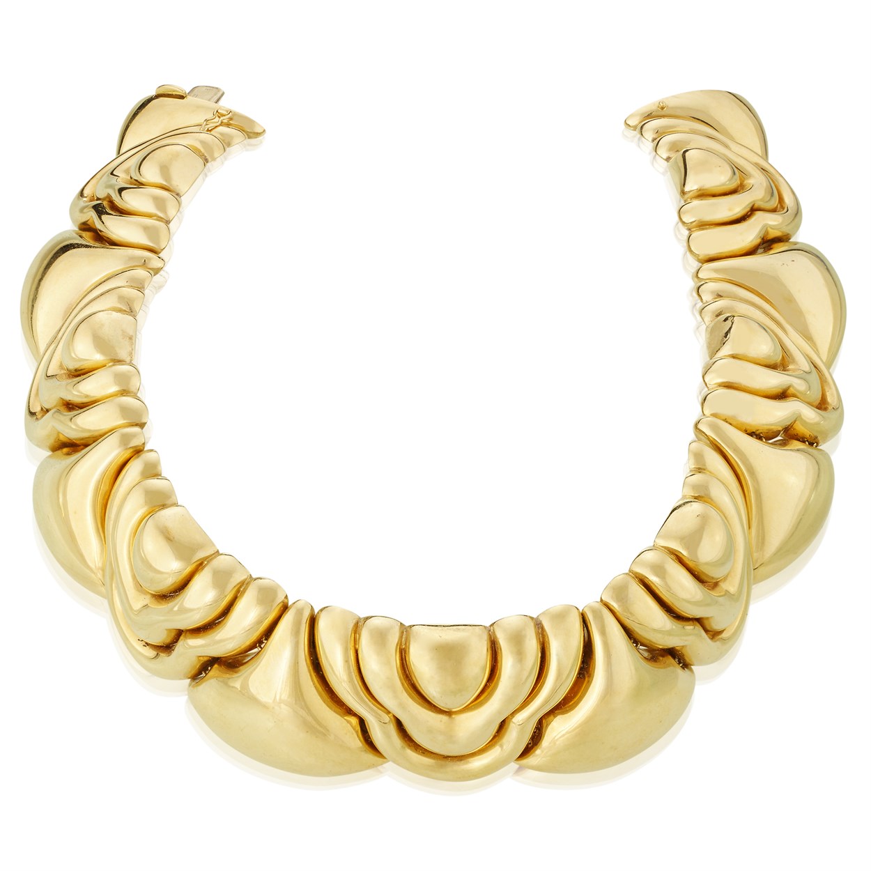 Lot 65 - An eighteen karat gold collar necklace