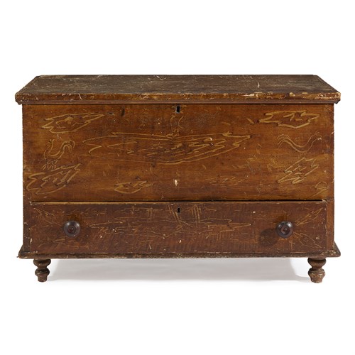 Lot 37 - Painted and faux-grained blanket chest